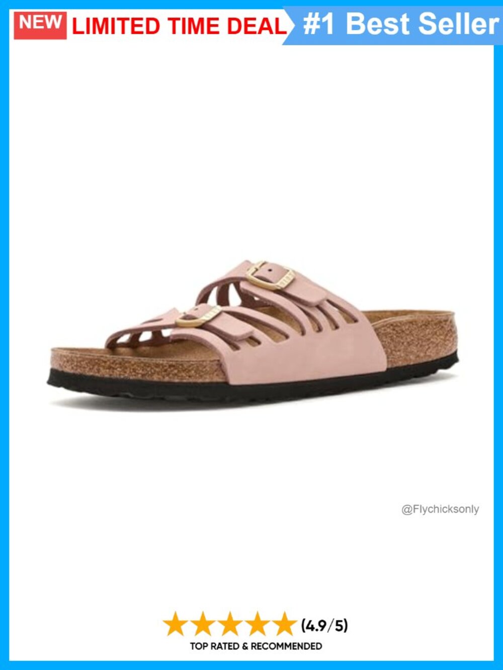 Birkenstock Granada Nubuck Leather Slide Sandals Buckle Comfort